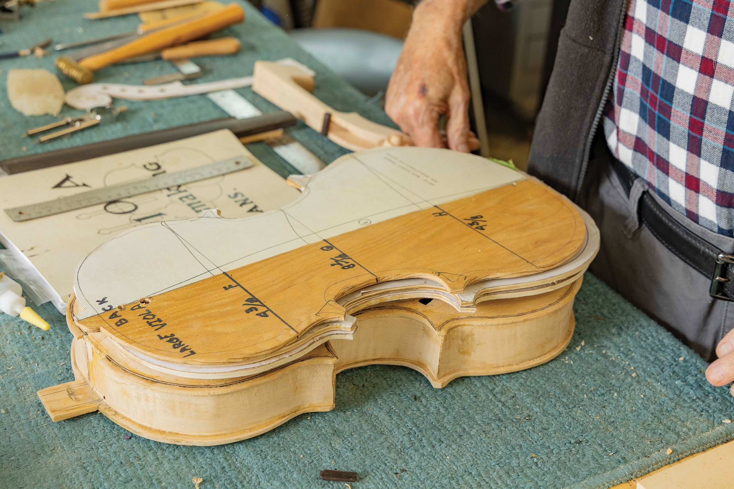 Hickly does most of his woodworking in a small workshop next to his house.